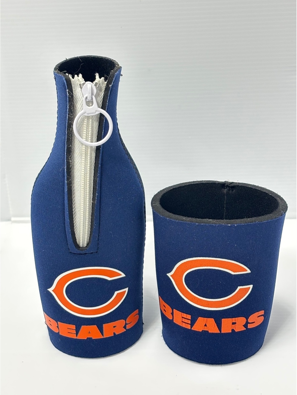 Chicago Bears NFL Bottle and Can Cooler Set with Zippered Bottle Holder and Kooz